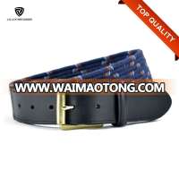 Men Custom High Quality Leather Braided Elastic Stretch Belt